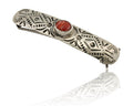 Women Navajo Hair Clip Barrette 925 Silver White Red Spiney Oyster Native Artist