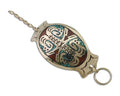 Women's Inlaid Navajo Pony Tail Holder 925 Silver Stamped Onyx Signed SD C.80's
