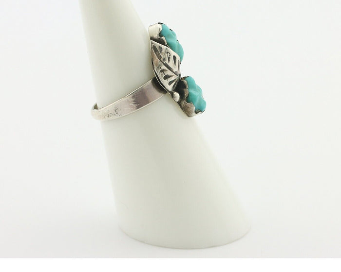 Zuni Handmade Ring .925 Silver Kingman Turquoise Native Artist C.80's