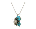 Zuni Necklace 925 Silver Blue Turquoise Artist Signed EMY C.80's