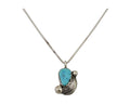 Zuni Necklace 925 Silver Blue Turquoise Artist Signed Simplicio C.80's